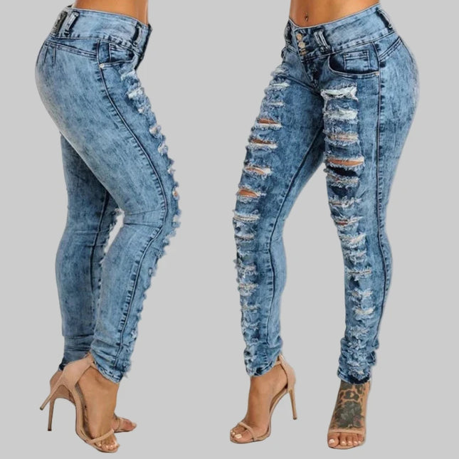 Dames jeans Washed Distressed