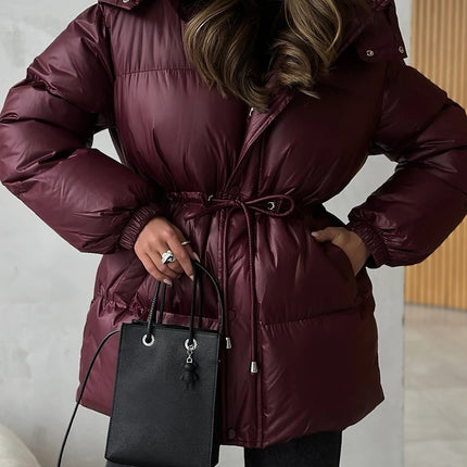 2025 New Fashion Warm Padded Jacket Women Winter Parkas Long Sleeve Hooded Bread Cotton Clothes Female Thick Jacket Outerwear