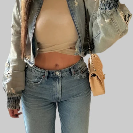 Dames Verkort Zomer Spijkerjack