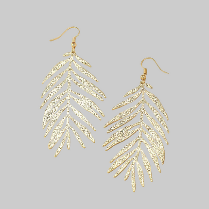 Exaggerated Leaf Feather Metal Long Drop Earrings For Women Holiday Party Gift Fashion Jewelry Ear Accessories DE003
