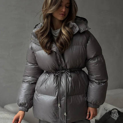 2025 New Fashion Warm Padded Jacket Women Winter Parkas Long Sleeve Hooded Bread Cotton Clothes Female Thick Jacket Outerwear