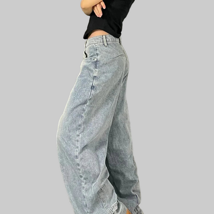 American Retro Baggy High Waist Jeans Dames