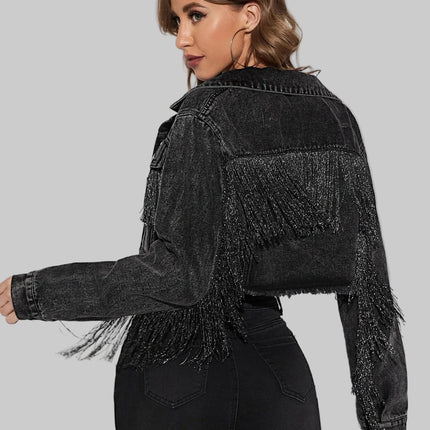Dames Fringed Denim Jacket