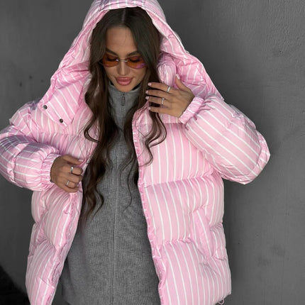 Elegant Cotton-padded Hoody Jacket Women Thicken Lace Up Full Sleeve Button Pockets Jackets Female 2025 Warm Winter Outwear