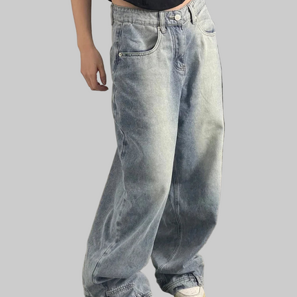 American Retro Baggy High Waist Jeans Dames