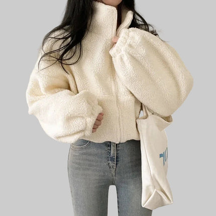 Korte Teddy Jas voor Dames | Warm & Trendy met Rits