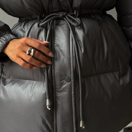 2025 New Fashion Warm Padded Jacket Women Winter Parkas Long Sleeve Hooded Bread Cotton Clothes Female Thick Jacket Outerwear