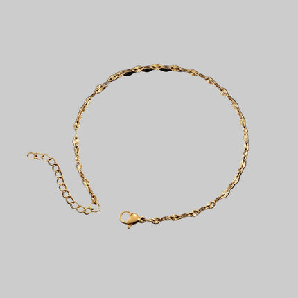 Gold Color Stainless Steel Bracelets Layered Lip Chain