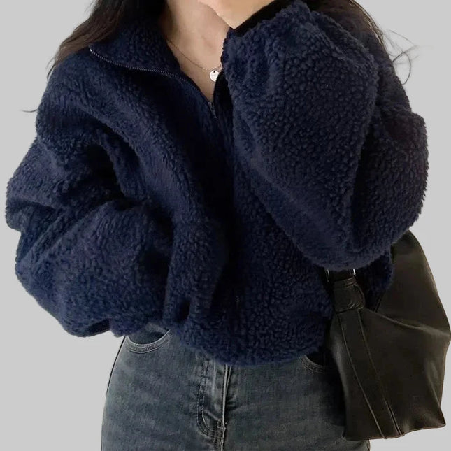 Korte Teddy Jas voor Dames | Warm & Trendy met Rits