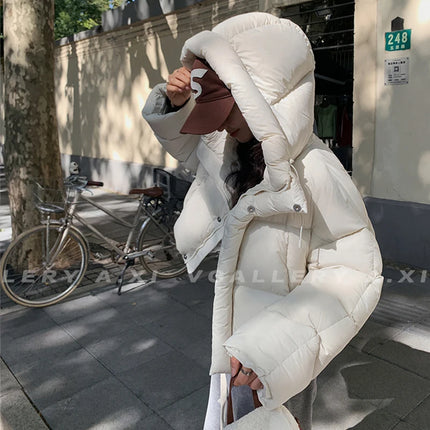 Women Jacket Short Hooded Down Jacket 2025 Winter Coat Korean Fashion Thick Warm Parkas Loose White Duck Pink Outwear
