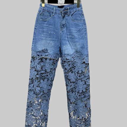 Damesbroek High Waist Patchwork