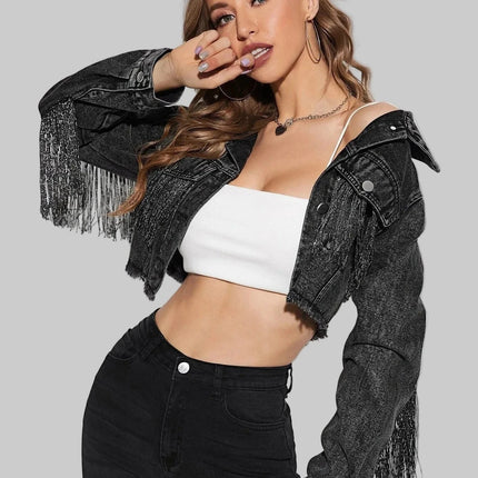 Dames Fringed Denim Jacket