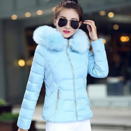 2025 Artificial raccoon fur collar winter jacket women Winter And Autumn Wear High Quality Parkas Outwear Women Coats