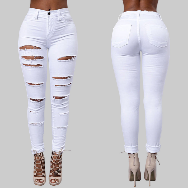 Ripped Jeans Women Skinny Casual High Waist Pants