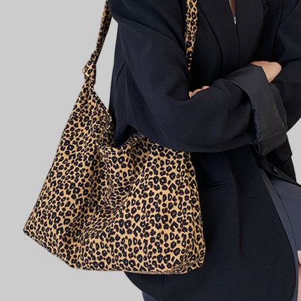 New leopard print shoulder bag canvas shopping bag